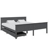 vidaXL Bed Frame without Mattress Dark Grey Solid Wood Pine 200x200 cm (322208+321990)