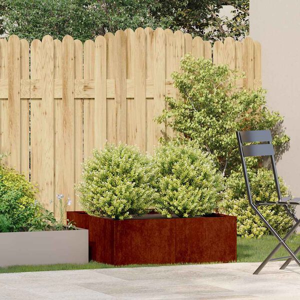 vidaXL Planter Rusty 80x80x30 cm Weathering Steel