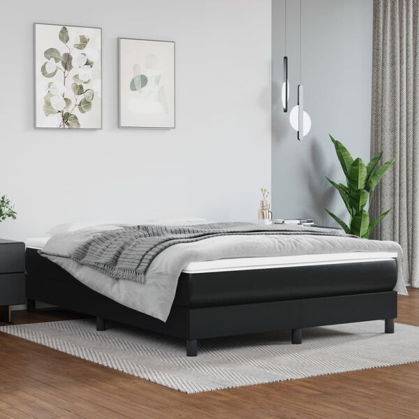 vidaXL Box Spring Bed Frame Black Double Faux Leather (UK/IE/FI/NO only)