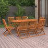 vidaXL 9 Piece Garden Dining Set 180x90x75 cm Solid Wood Acacia