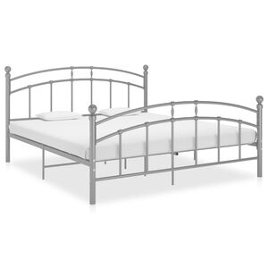 vidaXL Bed Frame without Mattress Grey Metal 200x200 cm