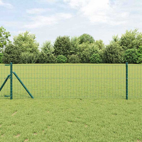 vidaXL Euro Fence Green 0.4 x 10 m PVC-coated iron