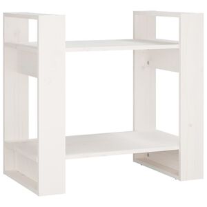 vidaXL Book Cabinet/Room Divider White 60x35x57 cm Solid Wood Pine