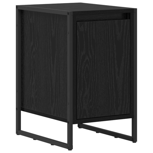 vidaXL Bedside Table Black Oak 39.5 x 30 x 50 cm Engineered Wood