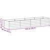 vidaXL Garden Raised Bed 320x80x45 cm Galvanized Steel Silver