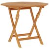 vidaXL Folding Garden Table Natural 90 x 90 x 75 cm Solid Teak Wood