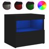 vidaXL Bedside Cabinets with LED Lights 2 pcs Black 50x40x45 cm
