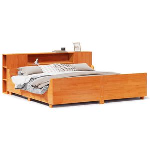 vidaXL Bed Frame without Mattress Wax Brown 200x200 cm Solid Wood Pine