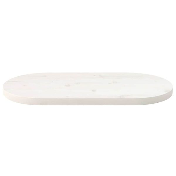 vidaXL Table Top White 70x35x2.5 cm Solid Wood Pine Oval