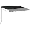vidaXL Manual Retractable Awning with LED 3x2.5 m Anthracite