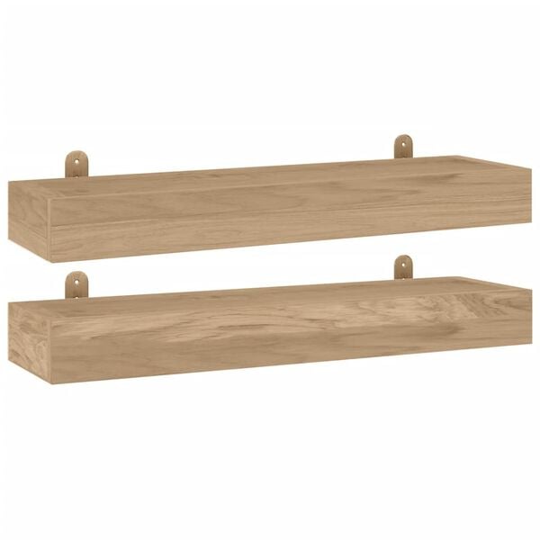 vidaXL Wall Shelves 2 pcs 60x15x4 cm Solid Wood Teak