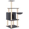 vidaXL Cat Tree with Sisal Scratching Posts Dark Grey 132 cm