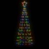 vidaXL LED Christmas Tree with Spikes 220 LEDs Colourful 180 cm