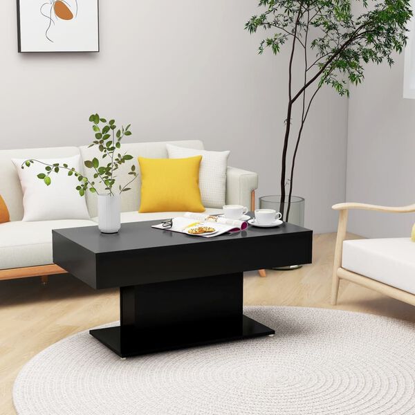 vidaXL Coffee Table Black 96x50x45 cm Engineered Wood