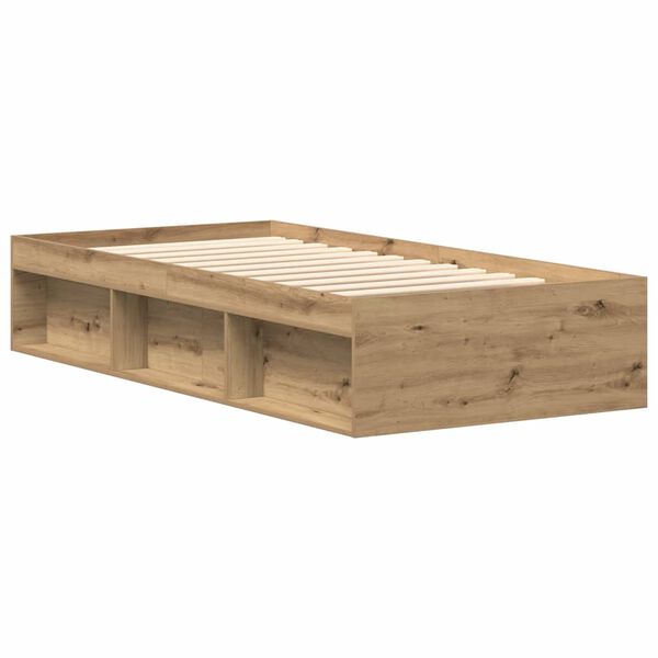 vidaXL Bed Frame without Mattress Artisan Oak 90x190 cm Single Engineered Wood