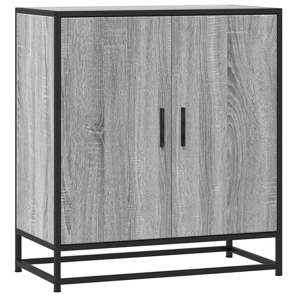 vidaXL Sideboard Grey Sonoma 68x35x76 cm Engineered Wood and Metal