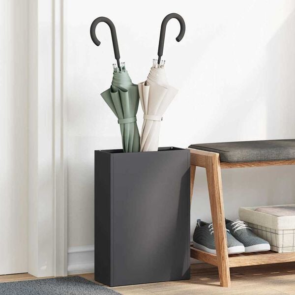 vidaXL Umbrella Stand Black 28 x 12 x 41 cm Steel