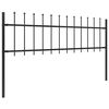 vidaXL Garden Fence with Spear Top Steel 359x60 cm Black