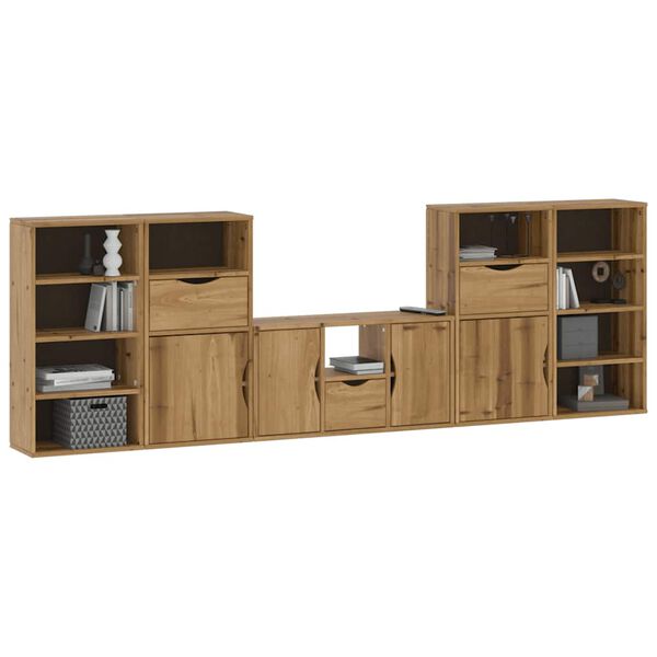 vidaXL 5 Piece TV Units with Storage ODDA Solid Wood Pine