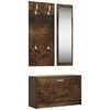 vidaXL 3-in-1 Shoe Cabinet Set Smoked Oak Engineered Wood