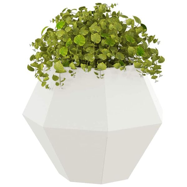 vidaXL Planter White 50 x 50 x 40 cm Steel