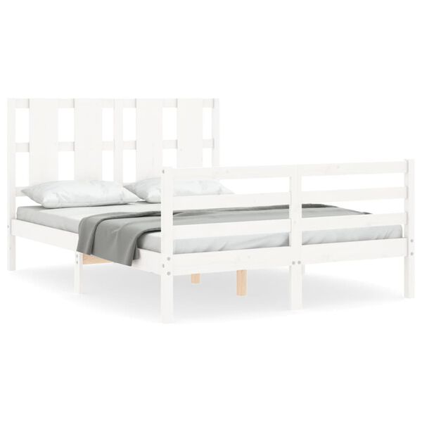vidaXL Bed Frame without Mattress White 120x200 cm Solid Wood