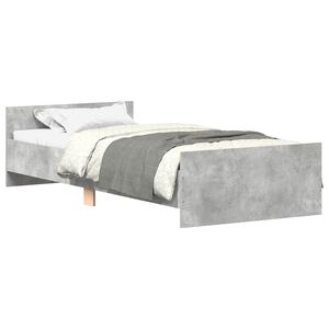 vidaXL Bed Frame without Mattress Concrete Grey 100x200 cm