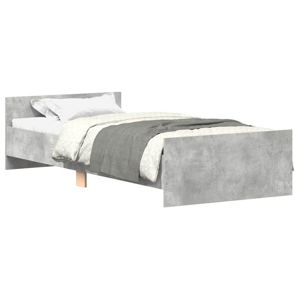 vidaXL Bed Frame without Mattress Concrete Grey 100x200 cm