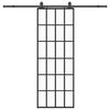 vidaXL Sliding Door with Hardware Set Black 76x205 cm ESG Glass