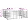vidaXL Outdoor Dog Kennel Steel 8.47 m&sup2;
