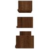 vidaXL Wall Display Shelves 3 pcs Brown Oak Engineered Wood