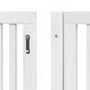 vidaXL Dog Gate with Door Foldable 8 Panels White 640 cm Poplar Wood