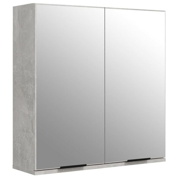 vidaXL Bathroom Mirror Cabinet Concrete Grey 64x20x67 cm