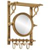 vidaXL Luggage Rack with Coat Hangers & Mirror Wall Mounted Aluminium