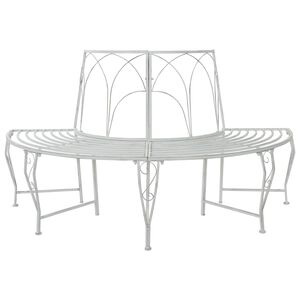 vidaXL Tree Bench 4-Seater 160 x 80 x 89 cm Steel Antique White