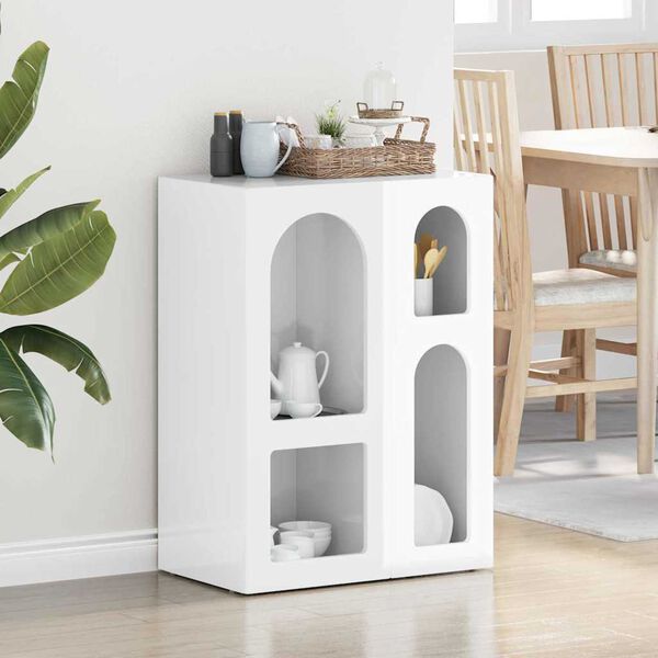 vidaXL Sideboard High Gloss White 59 x 35 x 80.5 cm Engineered Wood