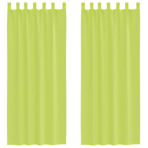 vidaXL Voile Curtains with Tab Top 2 pcs Apple Green