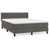 vidaXL Box Spring Bed with Mattress Dark Grey 140x190 cm Velvet