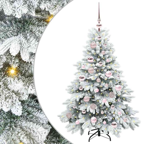 vidaXL Artificial Christmas Tree with 150 LEDs Green 120 cm PE and PVC