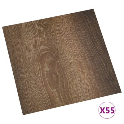 vidaXL Self-adhesive Flooring Planks 55 pcs PVC 5.11 m² Brown