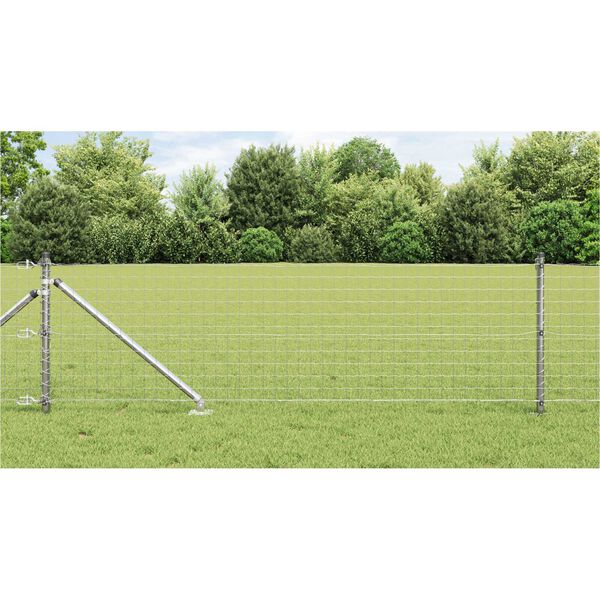 vidaXL Fence with Post Silver 0.6 x 10 m Steel