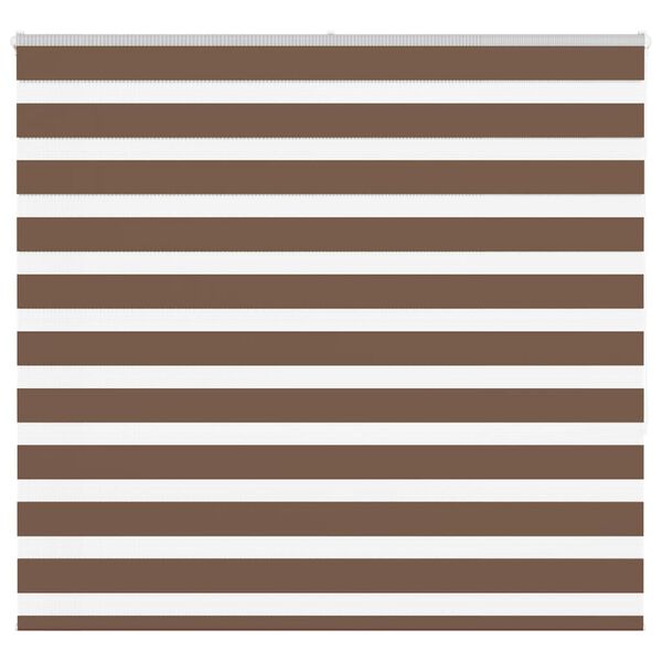vidaXL Zebra Blind Brown 155x150 cm Fabric Width 150.9 cm Polyester