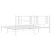 vidaXL Metal Bed Frame without Mattress with Headboard White 183x213cm