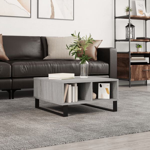 vidaXL Coffee Table Grey Sonoma 60x60x30 cm Engineered Wood
