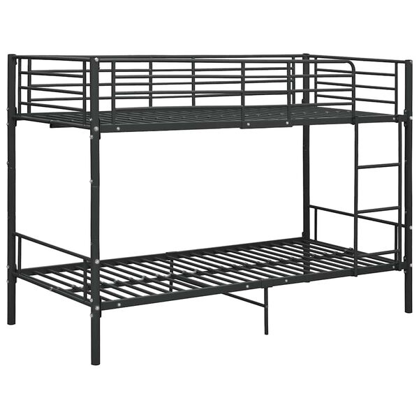 vidaXL Bunk Bed without Mattress Black Metal 90x200cm