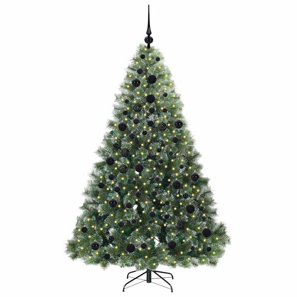 vidaXL Artificial Christmas Tree with 300 LEDs Green 180 cm PE and PVC
