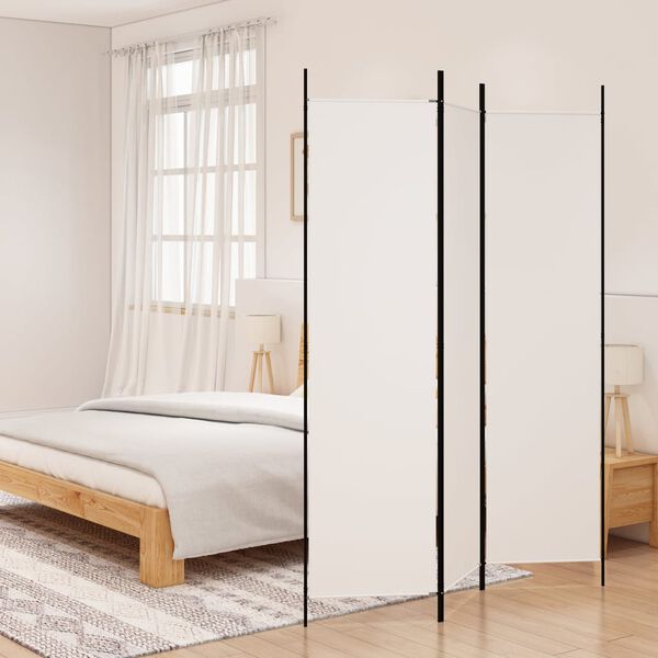 vidaXL 3-Panel Room Divider White 150x200 cm Fabric