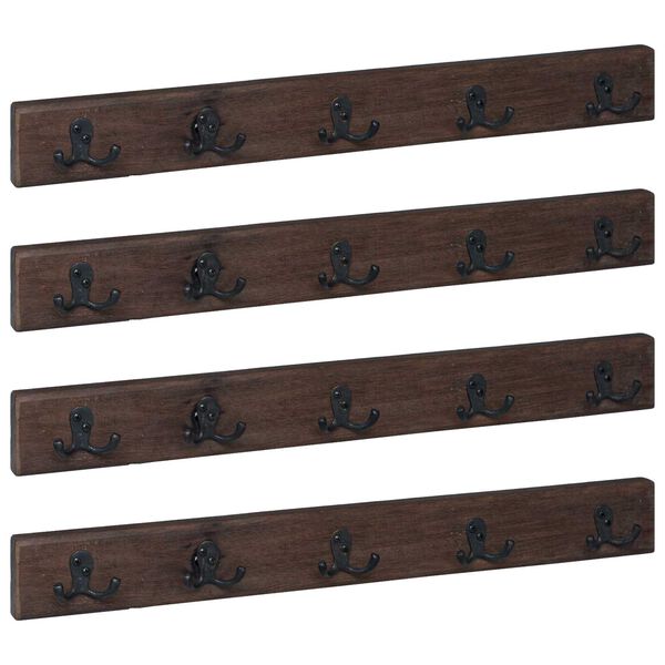 vidaXL Hanger Brown 60 x 7 x 8 cm Solid Reclaim Wood