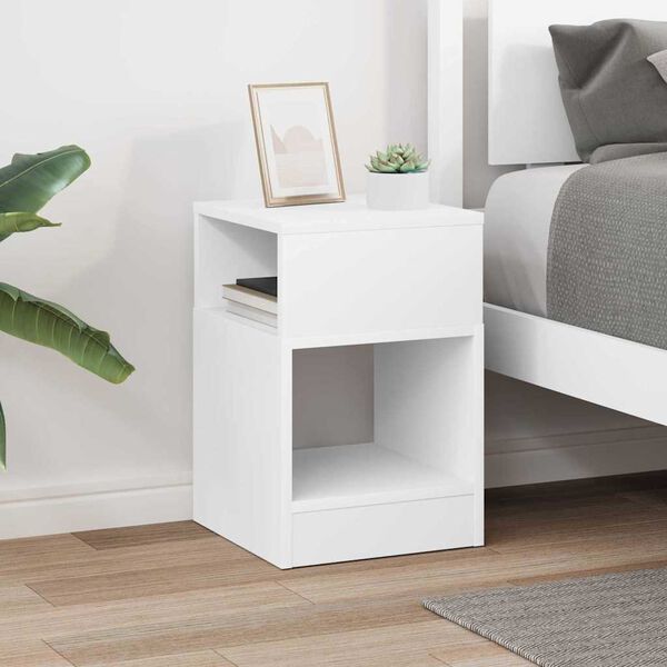 vidaXL End Table White 30.5 x 30 x 45 cm Engineered Wood