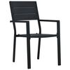 vidaXL Garden Chairs 2 pcs Black HDPE Wood Look